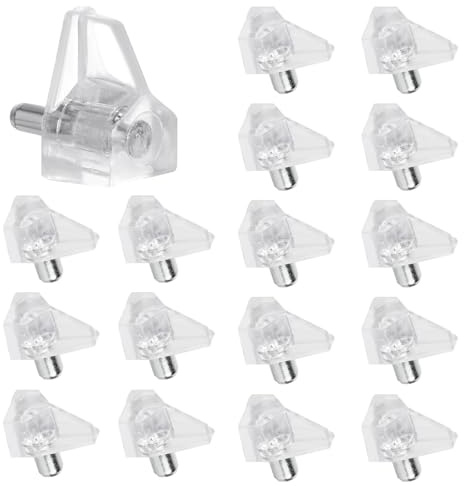 ZEPIQOR 50 Pcs Regalbodenträger, regalbodenhalter, 5mm Bodenträger Einlegeboden Halter, transparent Kunststoff Regalboden Stifte für Möbel Bücherregale Schränke Holz Glas-Böden Regal Halter Pegs Pins