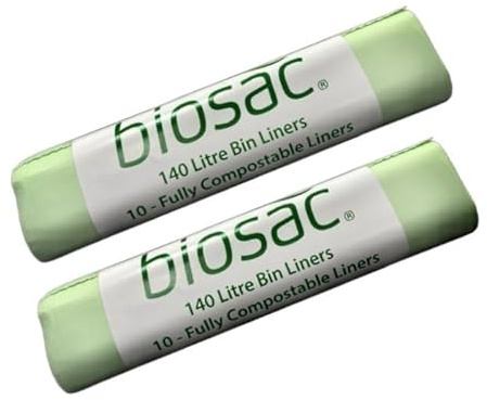 Biosac Compostable Bin Liners, 140 Litre, 20 Bags in 2 Rolls