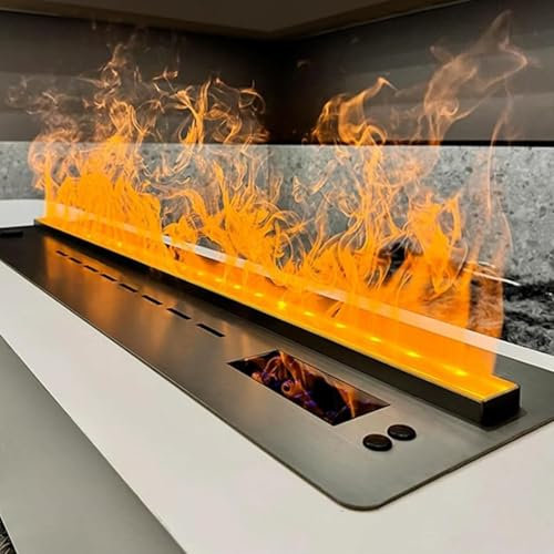 Cheminée à Vapeur d'eau Encastrable avec Flamme Atomisée 3D à Intensité Variable, Cheminée électrique à Vapeur avec Télécommande Et 7 Couleurs De Flamme, Taille 70-150 Cm,150cm/59.1in