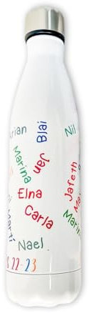 Cocholate | Botella para Profesores | Regalo Original | Botella Acero Inoxidable Térmica Personalizada | Regalo Fin de Curso (Nombres, 500ml)