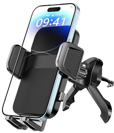 Brencco Porta Cellulare Auto Bocchette Aria Regolabile a 360 Gradi Supporto Telefono Auto Gancio Metallico & Doppio Piede Portacellulare Auto Universale Smartphone 4.0-7.0