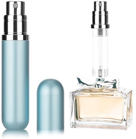 Lammcou Parfümzerstäuber für Unterwegs, Mini Tragbar Leer Nachfüllbarer Parfüm Abfüller Zerstäuber für Reise, Refillable Perfume Atomiser Travel Bottle for Travel (Blau, 5ml)