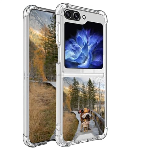 FortiCase Personalisierte Handyhülle für Samsung Galaxy Z Flip 7,Flip 6,Flip 5,Flip 4,Flip 3,Transparent Silikon Hülle,mit Eigenem Foto Bild Text Personalisierte Schutzhülle