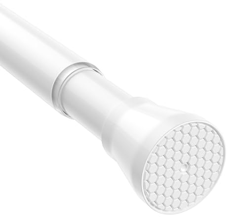 ZipGlo Duschvorhangstange 75-165cm Ausziehbar Duschvorhangstange für Badezimmer, Fenster, Kleiderschrank, ohne Bohren, Weiß 1 Stück Ø 22 mm