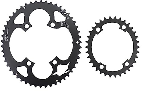 Kettenblatt Rennrad Kettenblatt 110bcd 4 Schrauben Oval Rund 2X Kettenblatt Doppelt 52t 36t FahrradkettenbläTter(Oval 50-34T)