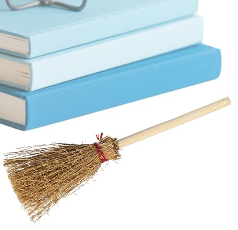 Escoba de Halloween – Pequeña escoba de paja | Decoración artesanal de brujas para bailes de máscaras, festividades, espectáculos, fiestas, reuniones familiares, festivales y celebraciones