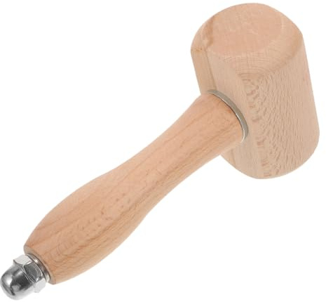 Healifty Wooden Mallet Leatherworking Hammer Ergonomic Handle Shock-Resistant DIY Craft Tool for Carving and Leather Craft Projects