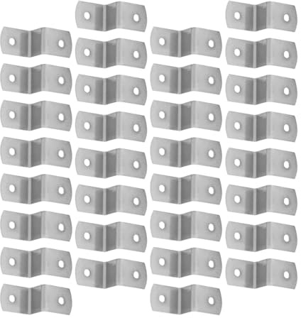 POPETPOP Clip a forma di Z per Cornici 50 Pezzi Elementi di Fissaggio per Piani di Tavoli Staffe a forma di Z in Metallo Argentato per Supporto e Fissaggio Cornici Accessori per