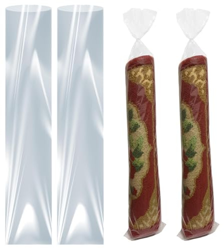 Borsa per tappeti, Borsa per tappeti 4 pezzi 22x92 pollici Custodia per in plastica trasparente per l'imballaggio e la conservazione, protegge i tuoi, senza fori d