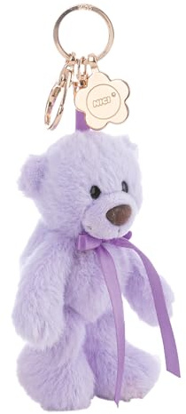 Llavero oso Finni 13 cm con mosquetón, amarillo,fiel compañero de peluche para mochila o bolso, llavero para grandes y pequeños