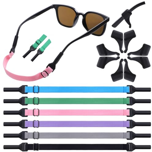 6 Stück Brillenband Verstellbarer Brillenbänder Bunt Glasses Chain Brillenkordel Rutschfest Elastisches Sport Brillenbandhalter für Sportkinder Sonnenbrillen Lesebrillen Kette Sportbrillenband