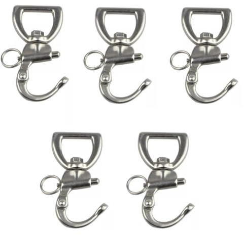 Aundhegrtt Quick Release 5 Pcs 304 Stainless Steel Swivel Eye Snap Shackle for Marine Webbing