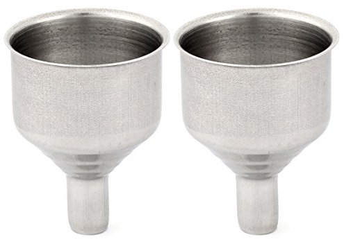 sourcing map Acero Inoxidable De Botella De Aceite Esencial De Transferencia Frasco Mini Embudo De Plata 2Pcs Tono