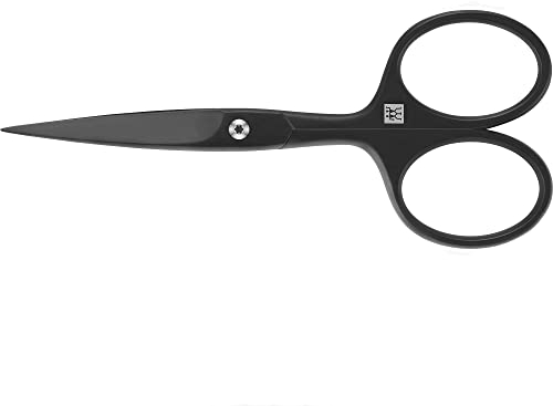 ZWILLING Bartschere (Mit erweiterter Griffbreite, kratzbeständig, gerade Schneide und feine Spitze), Premium, Schwarz, 115 mm