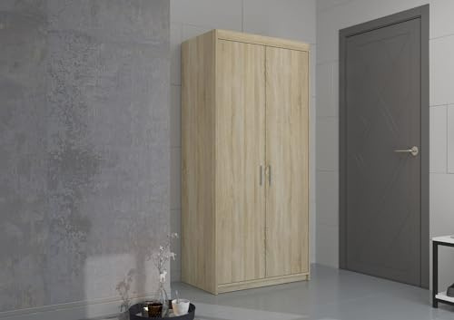 Kuechen-preisbombe Elena 2-türig Kleiderschrank Drehtürenschrank Wäscheschrank Schrank Sonoma Eiche
