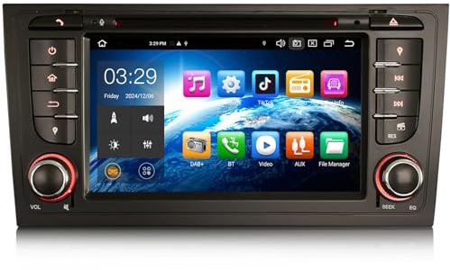8 Kern Android 14 Autoradio für Audi A6 S6 RS6 Allroad DVD IPS DAB+ GPS Navigation Wireless Carplay Android Auto Bluetooth WiFi A2DP RDS FM/AM Radio Canbus 7 Zoll Bildschirm