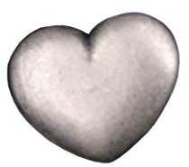 bezaubernde kleine Herz Knöpfe silber matt Herzknopf Metall Ösenknöpfe (10 Stück) (11mm)