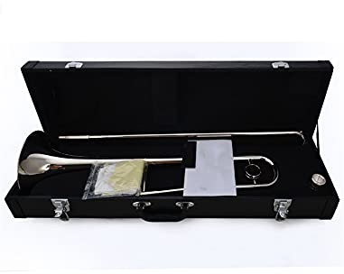 Ventilposaune Professionelle Alto B Flache Posaune-Windinstrument Lackiertes Gold Vernickelt