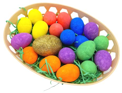 Tilz Easter Egg Hunt Kit - 21 x Assorted Colours Easter Eggs Golden Egg Hunt Set For Easter Basket Easter Gifts For Kids And Kids Easter Activities - Easter Treasure Hunt Game Egg Hunt Basket