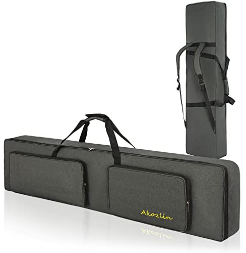 AKOZLIN Gigbag für 88 Tasten, tragbar, langlebig, für E-Piano, gepolstert, universal, wasserdicht, Oxford-Stoff, Dicke Gigbag mit 10 mm Perlen, gepolstert, 137 x 36 x 16 cm