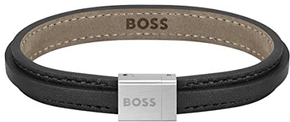 BOSS Jewelry Lederarmband für Herren Kollektion GROVER Schwarz - 1580328S