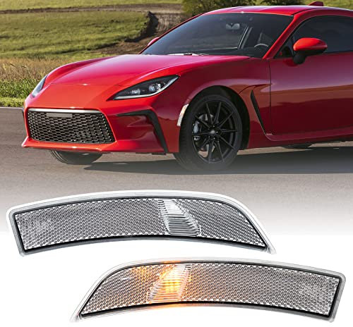 njssjd LED Seitenmarkierungsleuchten für 2022 2023 T/oyota GR86, S/ubaru BRZ JDM Style Bernstein Stoßstange vorne Marker Licht Fahrer Beifahrer Fender Indikator Repeater Blinker