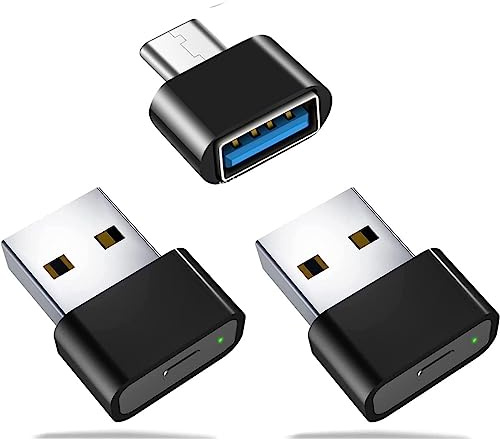QUI Metall-USB-Maus-Messbecher mit Schalter, automatischer Maus-Mover mit 2 Jiggle-Modi, unterstützt Multi-Track, treiberfrei, Plug-and-Play, hält PC/Laptop wach (schwarz, 2 Stück)