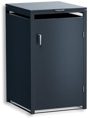 Metzler Box à poubelles 1x240L en Acier Massif poudré Anthracite | Habillage pour 1 bac | revêtement pour conteneurs | verrouillable | Box individuelle