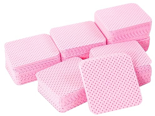 Qufiiry 300 Stück Fusselfreie Nageltücher, Nagellackentferner Pads, Fusselfrei Nagel Wattepads, Nagel Wischtücher für Cleaner Gelnägel Nagellackentferner Wattepads Nail Wipes Pads(Rosa)