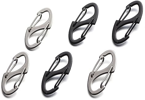 Mizeer Clip de cremallera de acero inoxidable disuasorio de robo, clips de cremallera antirrobo que mantienen la cremallera cerrada, cierres de cremallera para mochilas, 6 unidades, negro y plateado