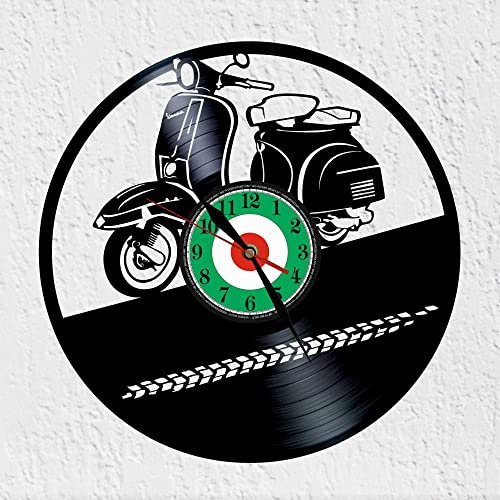 VINY WOODY Orologio Da Parete Disco in Vinile Moto Classica Italiana Anni 50
