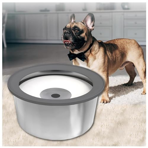 Anti Schlabber Wassernapf 2L, Anti-Schwapp Auslaufsicher Hundenapf Edelstahl, für Haustiere Hunde Katzen Geeignet für Haus, Auto