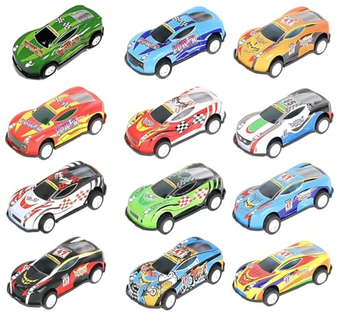 NHPY 12 Pièces Voiture Enfant De Rallye, 6.8Cm Petites Voitures en Alliage Stunt, Jouets Éducatifs Pour Tout-Petits, Garçons Et Filles