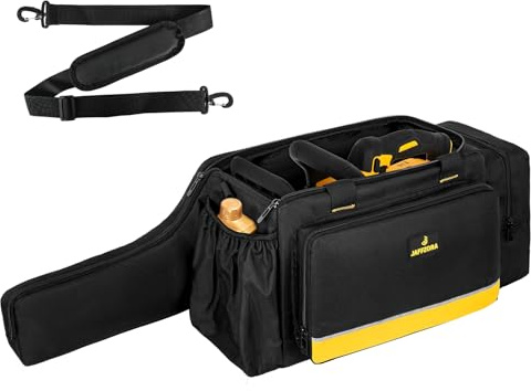 Tasche für Kettensäge, Wasserfester, faltbare Kettensägen-Aufbewahrungstasche, kompatibel mit Greenworks, Dewalt 25/30cm und Akku-Kettensägen, Schwarz&Gelb (Nur Tasche)