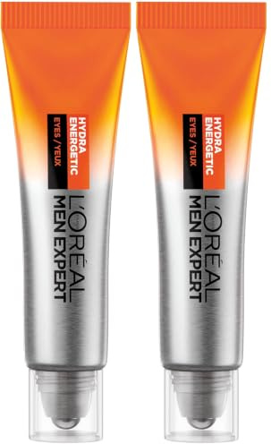 L'Oréal Men Expert - Roll-On Anti-Cernes & Anti-Poches pour Homme - Hydrate & illumine - Concentré en Vitamine C & Caféine - Usage Quotidien - Hydra Energetic - 10 ml