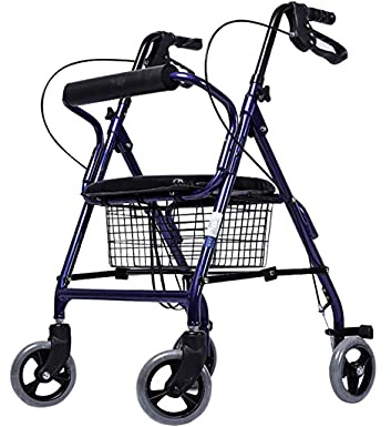 Andadores Estándar Andador Con Andador De Transporte Con Asiento Y 4 Ruedas - Andador Con Ruedas Plegable Ayuda Para La Movilidad Liviana Ayudas Para Caminar Compactas Y Ajustables Para