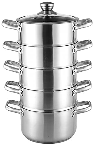 JKJZSALJ Olla De Vapor/Sopera De Acero Inoxidable 304,Jaula Pequeña Gruesa Multicapa,Olla De Arroz Al Vapor,Cocina De Inducción,Estufa De Gas