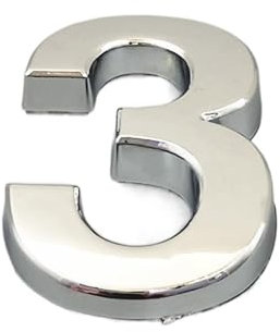 HUYGB Hausnummer 0123456789 Türnummer Modernes Schild Hausnummer Hoteltür Adresse Ziffern Aufkleber Schild Kunststoff Silber Farbe Hausnummernschild(Color:3,Größe:10cm)