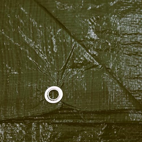 Professional Tarpaulin 4 x 5 m Green Waterproof + 1 x Image Magnet! Fabric Tarpaulin with Eyelets Garden Tarpaulin Camouflage Tarpaulin for Outdoor and Garden Wood Garden Furniture Camping & Survival