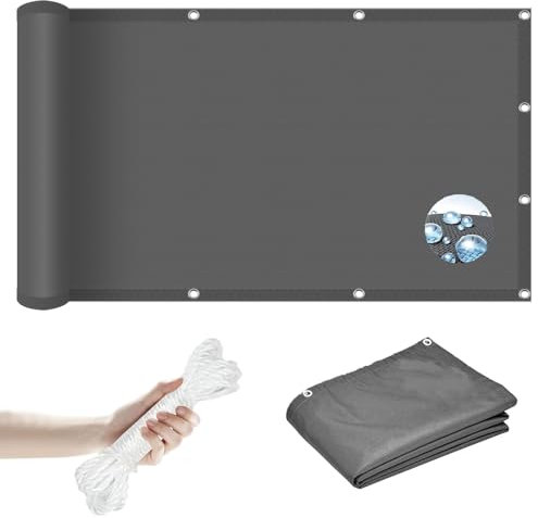 Sonnensegel Wasserdicht 5 x 6 m Viele Längen Und Breiten Zur Auswahl Rechteckige Markise mit Spannseilen für Outdoor Patio Schwimmbad, Dunkelgrau