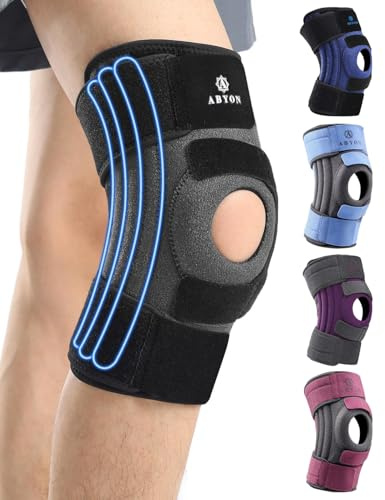ABYON Rodillera para hombres y mujeres, artritis, desgarro de menisco, LCA, con triple estabilizador lateral y correa ajustable 360° para máximo soporte y recuperación rápida
