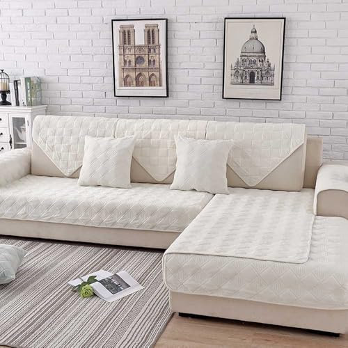 YWQJL Sofabezug 1 2 3 4 Sitzer Sofaschoner rutschfest Couchbezug L Form Waschbarer Dekor Perim Sofa Decken Sofaschutz Katze Hund Decke Doppelseitiger Gesteppter(#7,110x110cm)