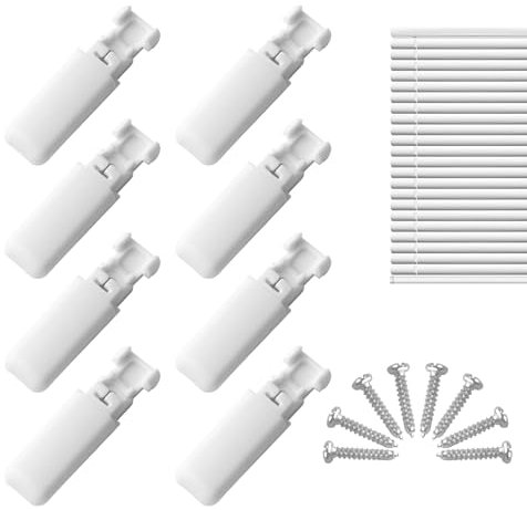 8 Stück Plissee Spannschuhe, Spannschuhe für Plissees Ersatzteil, Plissee Ersatzteile Klemmträger, Klemmträger Plissees für Stick & Fix Klebeträger und Stick & Fix Front Klebeplatten