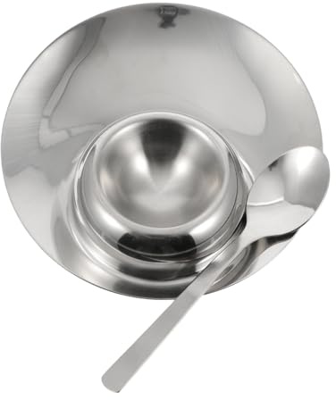 IMIKEYA 1 set di vassoi in acciaio inox, supporto per portauova, piattino, per supporto con cucchiaio, supporto per piano di lavoro