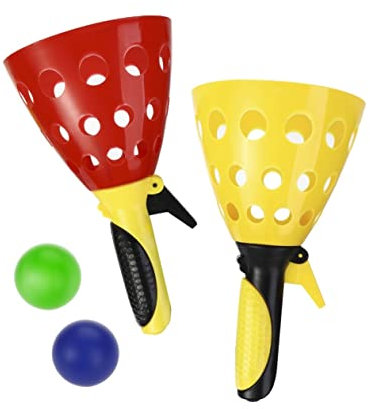 COSMEVIVI Interaktives Wurf Fangspiel Junge Mädchen Launcher Bälle Set Gartenspiel Outdoor Spielzeug Freizeitaktivität Geschicklichkeit Und Zusammenarbeit