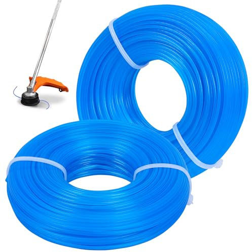 1.6mm Nylon Strimmer Wire, 100M Round Strimmer Line Strong Trimmer Cord for Garden Strimmer Grass Trimmers Electric (Blue)