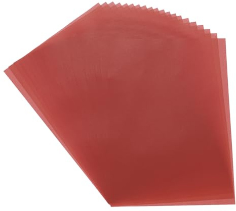 QUARKZMAN Färgat silkepapper, 50 ark röd transparens 8,5 x 11 utskrivbart silkespapper, transparent silkespapper för utskrift av bröllopsinbjudningar bläckstråleskrivare och laser