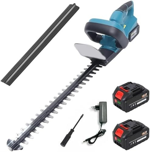 Tagliasiepi a Batteria da 1300W, Lunghezza Lama 50 cm, Tosasiepi, Taglia Siepi, Giardino Arbusti Siepi, con 2 Batterie da 4.0 Ah, Bassa Rumorosità 94dB, Peso 3.24 kg + Guanti Omaggio GO LOGISTIC SRL