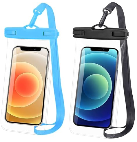 JchEnye 2 borse per telefono cellulare impermeabili, custodie universali per telefono cellulare sott'acqua,compatibili con iPhone 14,13,13,13,12,11 Pro(supporta telefoni cellulari fino a 7 pollici)
