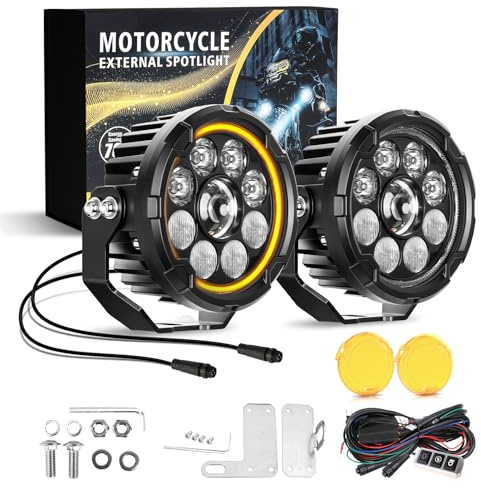 CO LIGHT 4.5 Motorrad Zusatzscheinwerfer, LED Nebelscheinwerfer mit DRL, mit Kabelbaum, Flash-Modus
